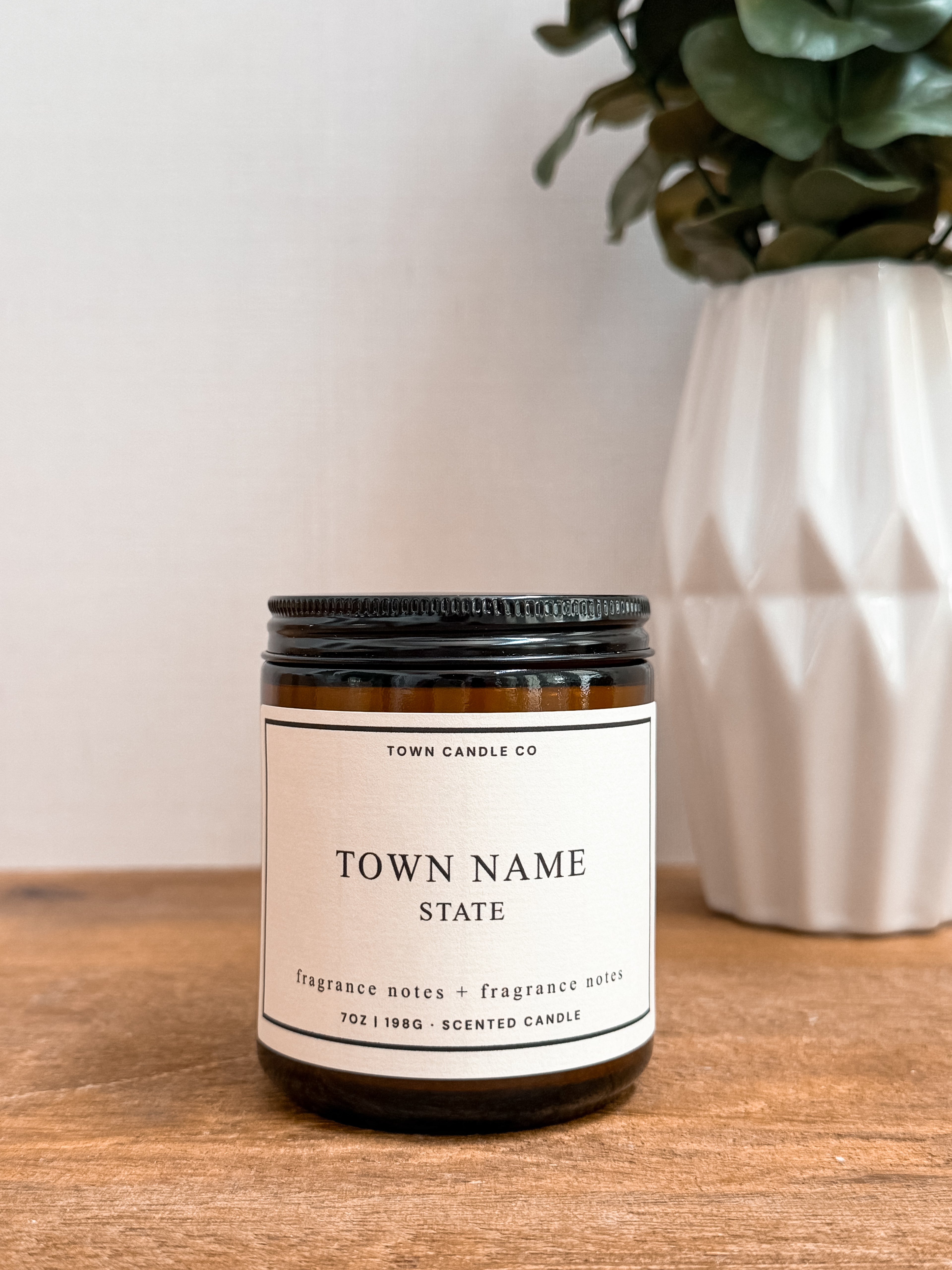 Custom Town Name + State Candle