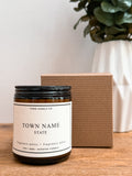 Custom Town Name + State Candle - Gift Boxed