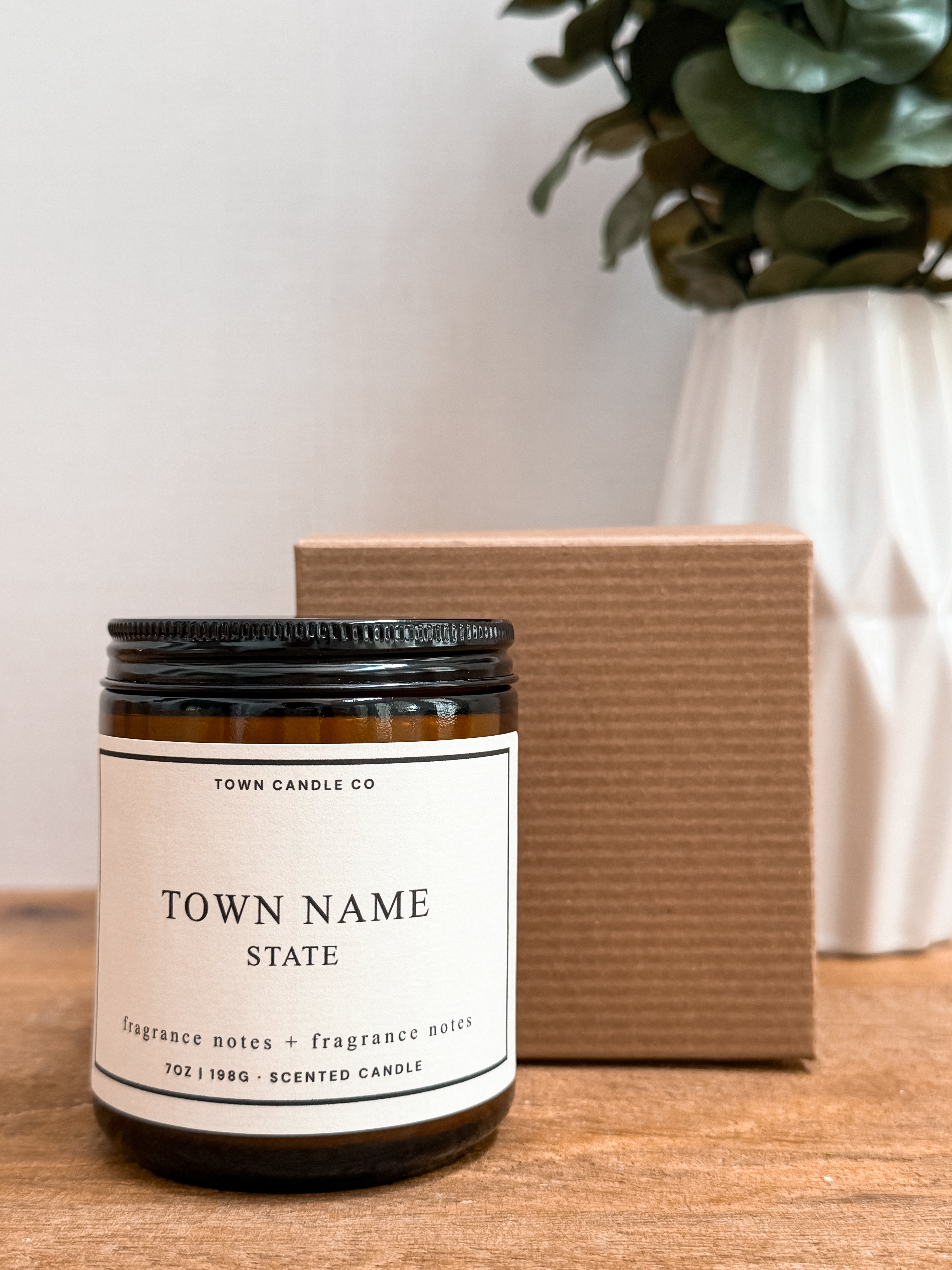 Custom Town Name + State Candle - Gift Boxed