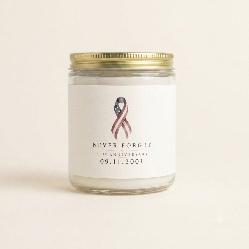 Never Forget 9.11.2001 25th Anniversary Candle - 7oz